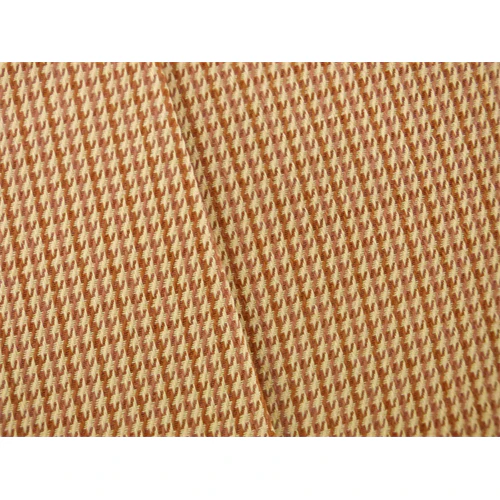 Orange/Ivory Houndstooth Twill Plaid Home Decorating Fabric - Image 3