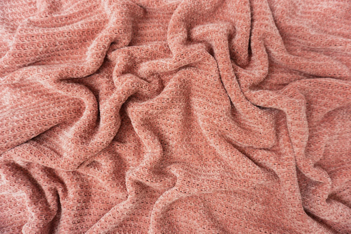 Pink Poly Nylon Chenille Sweater Knit Fabric - Image 3