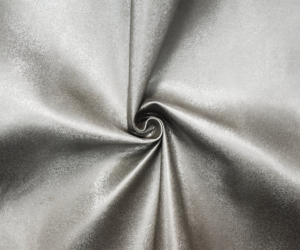 Silver Gray Majilite Faux Leather Upholstery Fabric - Image 3
