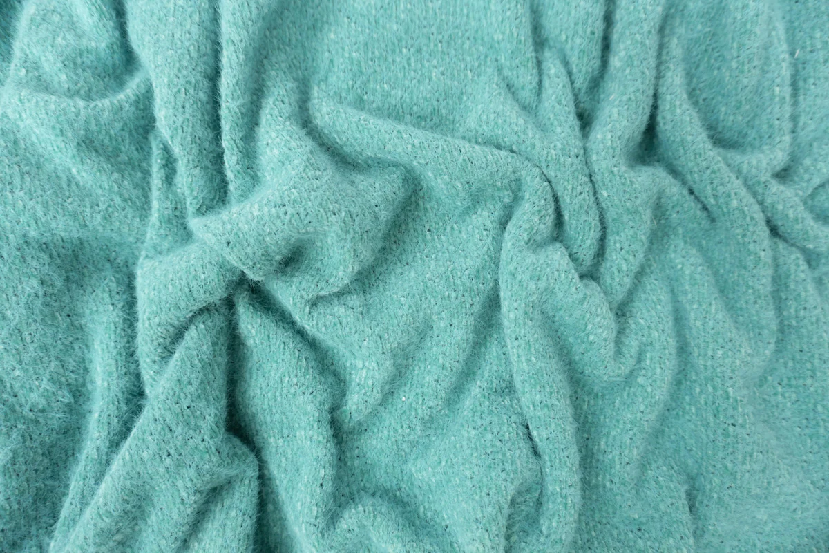 Teal Poly Nylon Chenille Sweater Knit Fabric - Image 3